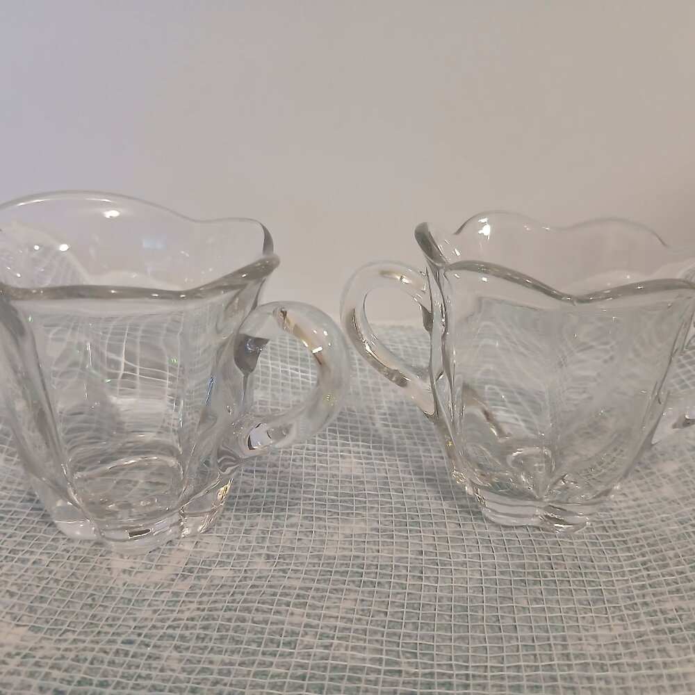 Duncan Miller Canterbury Clear Glass Mini Sugar and Creamer Set